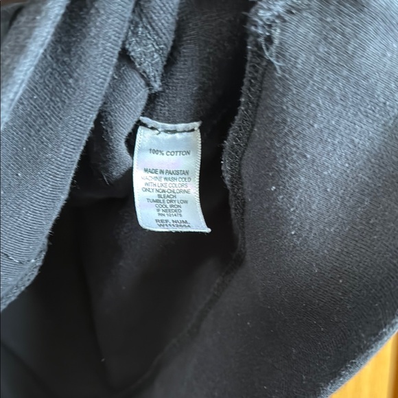 Black Pullover Hoodie with Lace-Up Neckline and Long Sleeves - Picture 3 of 5